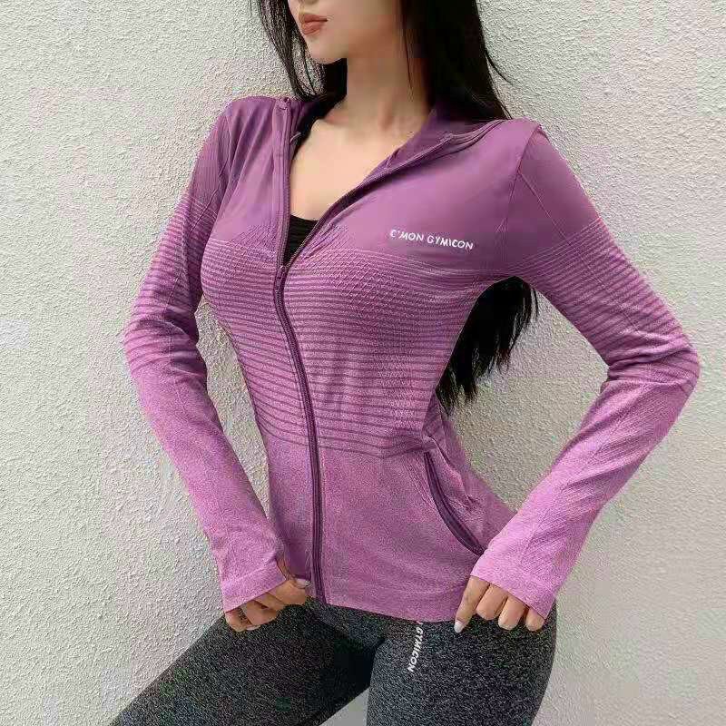 Áo Khoác Nữ Tập Gym Yoga Phối Viền, Áo Khoác Thể Thao Chống Nắng Xỏ Ngón Thoáng Mát [Ảnh Chụp Thật] - OK004