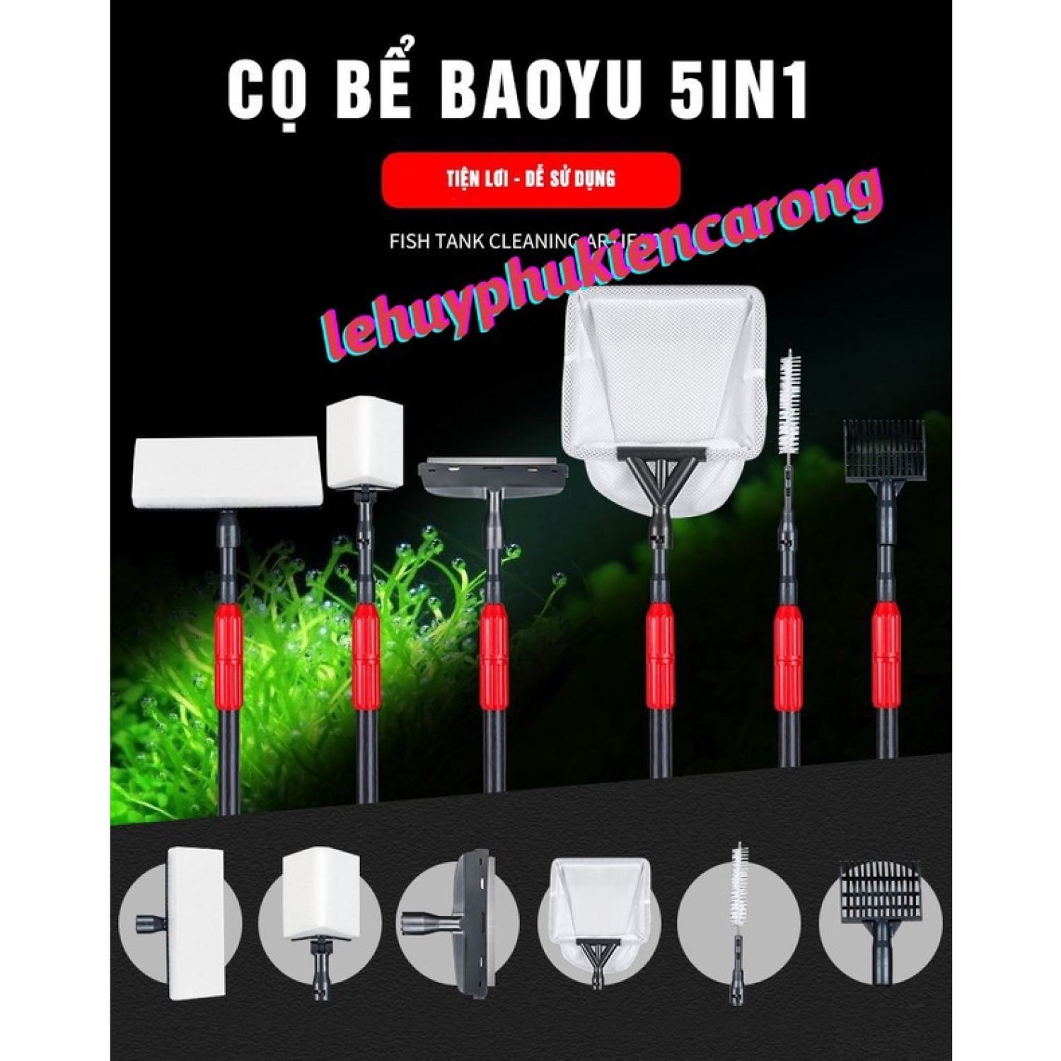 Cây Vệ Sinh Hồ Cá BAOYU Đa Năng 5in1 BT 90 - BT 120