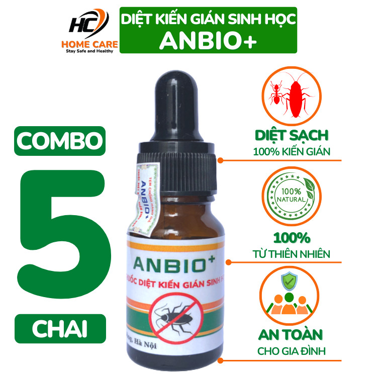 Combo 5 lọ thuốc diệt kiến - diệt gián sinh học anbio+ chính hãng 100%