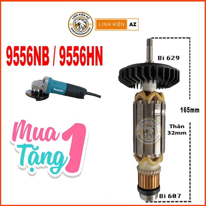 Roto máy mài Makita 9556 CHÍNH HÃNG - Rotor máy mài 9556HN 9557 9558 + Tặng chổi than