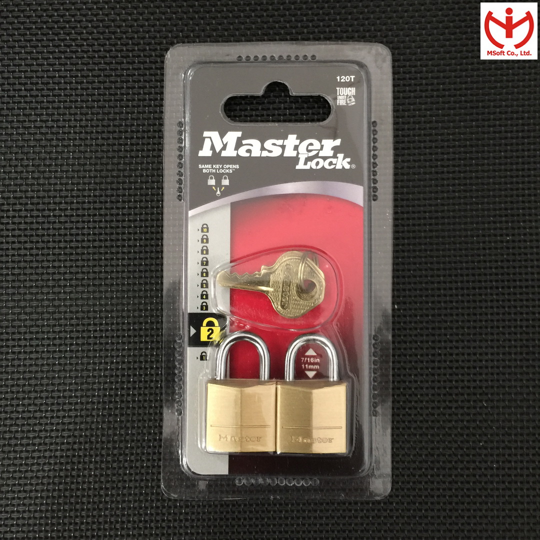 Bộ 2 ổ khóa master lock 120 eurt thân đồng rộng 20mm dùng chung chìa - msoft