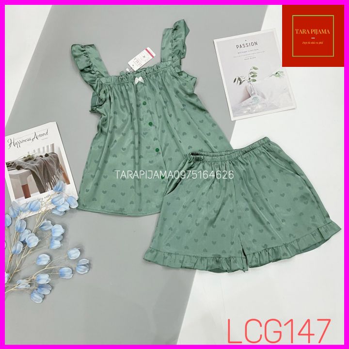 Bộ lụa gấm đùi cánh tiên -bộ ngủ navy siêu đẹp