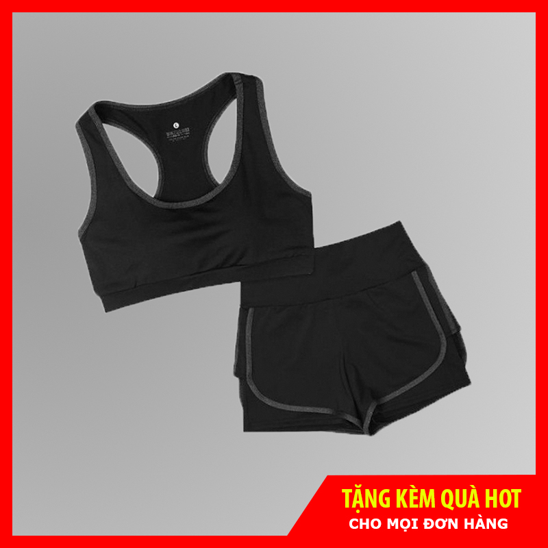 Bộ Đồ Tập GYM YOGA Nữ - Set Tập GYM Quần Đùi + Áo Bra Sexy