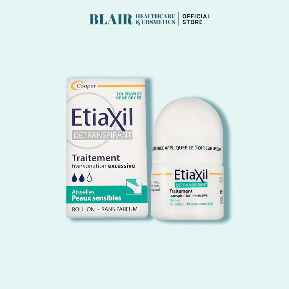 [Mẫu mới] Lăn khử mùi hỗ trợ đặc trị Etiaxil Detranspirant Traitement Aisselles 15ml - Xanh Da nhạy cảm