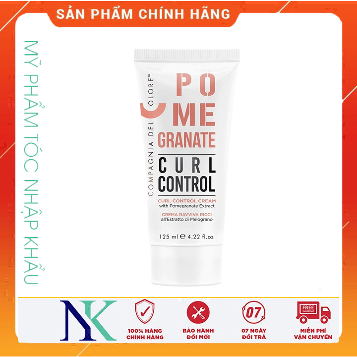 Kem Tạo Kiểu Cho Tóc Uốn Xoăn Del Colore Pomegranate Curl Control Cream 125Ml