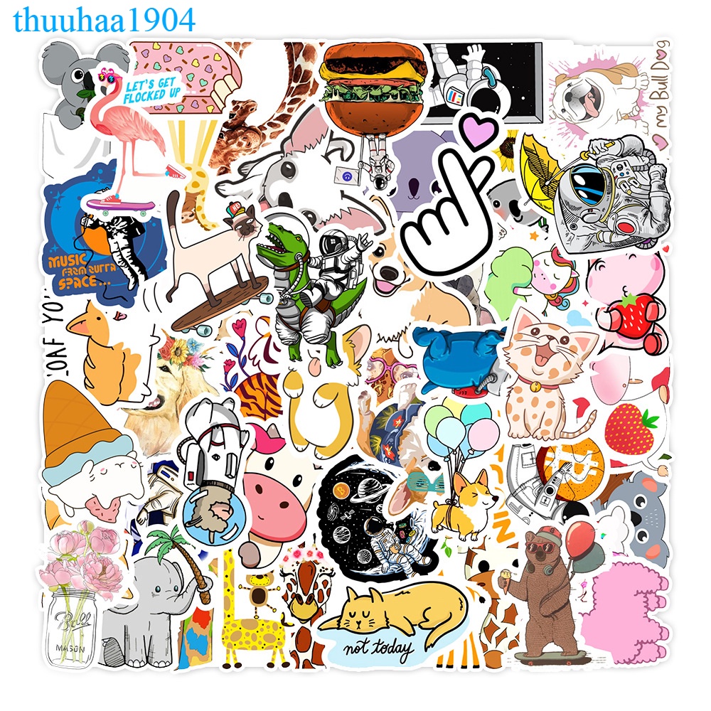 50 Sticker MINI CHỦ ĐỀ ANIMAL ĐỘNG VẬT DỄ THƯƠNG chống nước sticker dán laptop, điện thoại, mũ bảo hiểm không trùng nhau