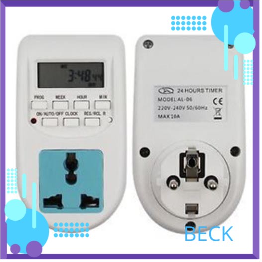 ổ cắm hẹn giờ tự động bật tắt máy bơm sạc điện thoại nồi điện ... cài 1 lần dùng quanh năm, ổ cắm hẹn giờ al06 công tắc