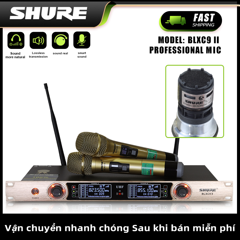 Hàng nhập khẩu - micro karaoke không dây uhf shure blxc9 ii, mic hát karaoke không dây và đầu thu , hát cực hay, chống nhiễu chuyên nghiệp, sóng mạnh, âm thanh trung thực, chống hú rít, không vỡ tiếng. bảo hành 24 thán