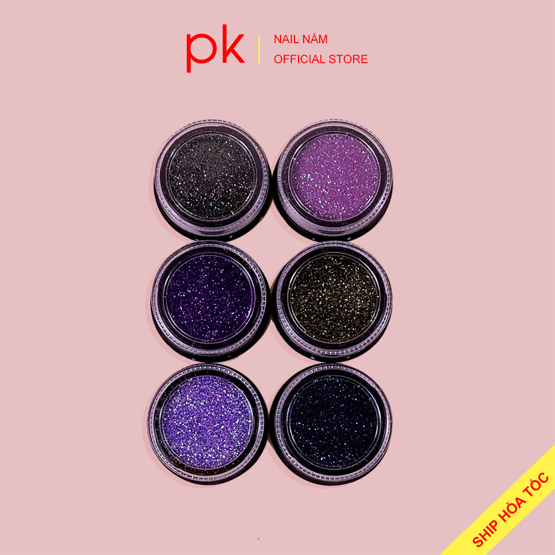 Set nhũ rắc kim cương trang trí móng 6 màu siêu sáng