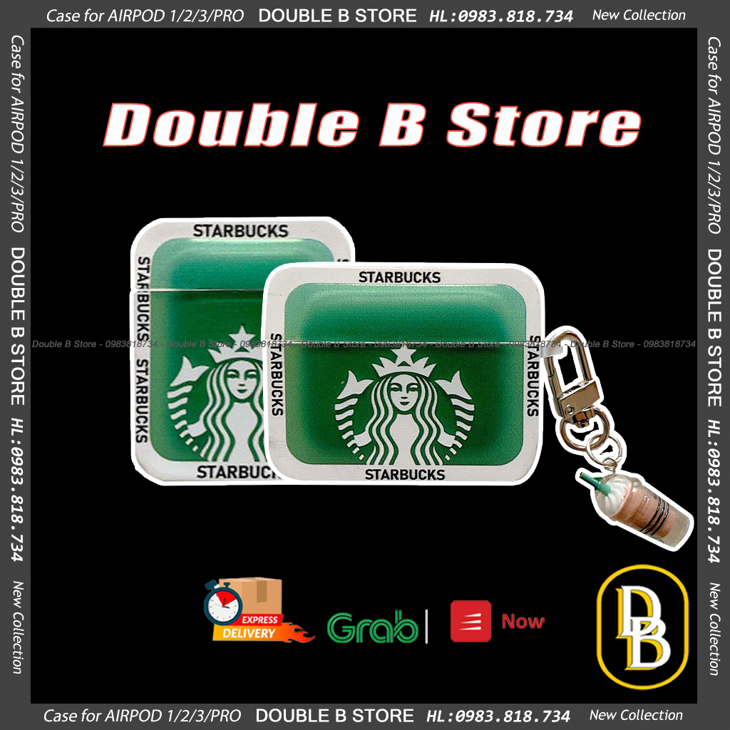 Case airpods 3 2 pro starbuck vuông siêu ngầu - thích hợp tai nghe Airpods TWS inpods 1087CASBV