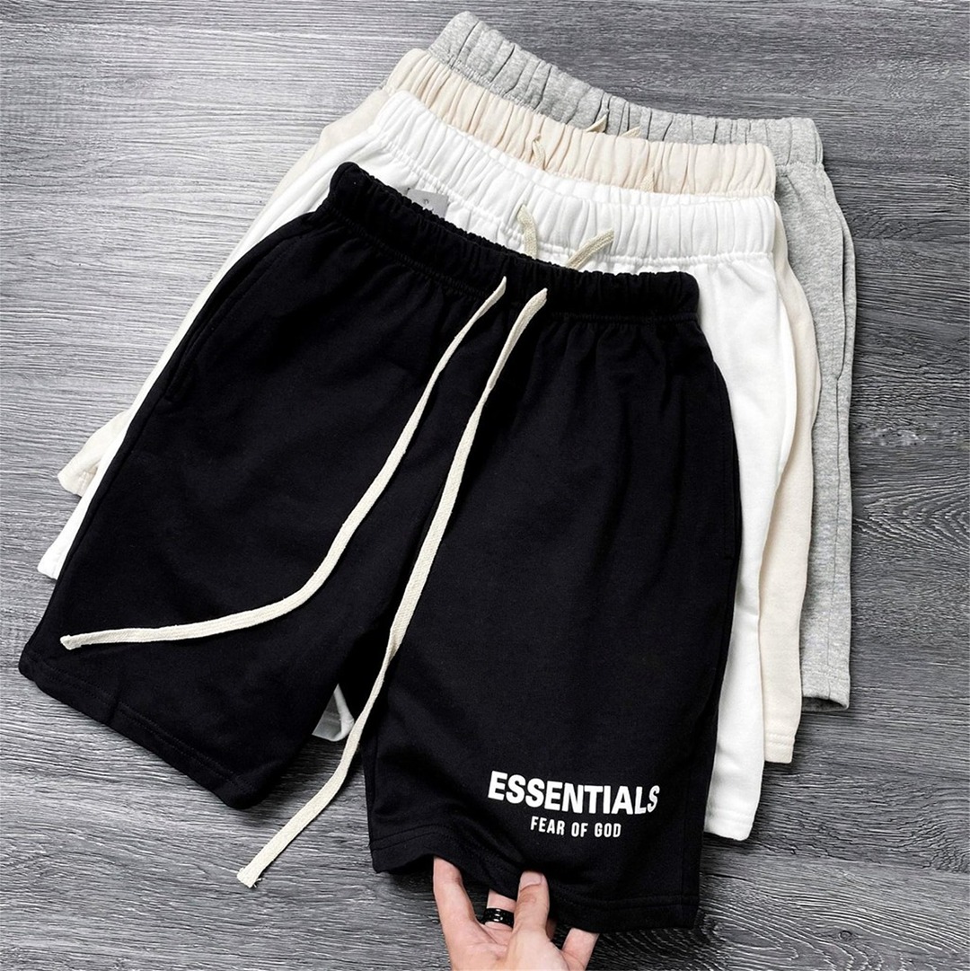 Quần short unisex ESSENTIALL vải da cá thoáng mát, quần đùi nam nữ đều mặc được