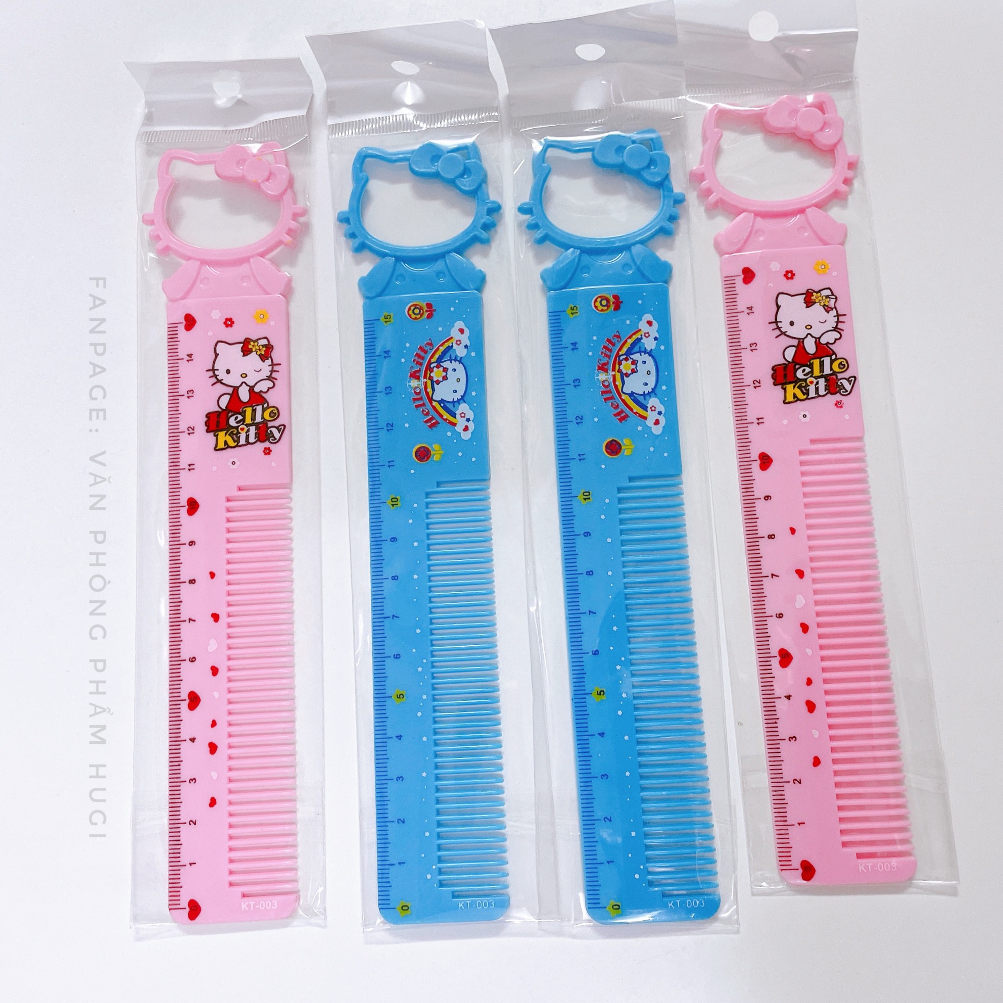 Combo 2 cây thước lược Hello Kitty dễ thương 15cm