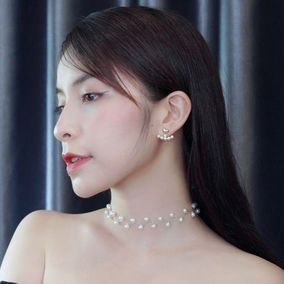 Chocker ngọc trai nhân tạo đi tiệc, Dây chuyền ngọc trai giả sang chảnh Her Jewelry C30