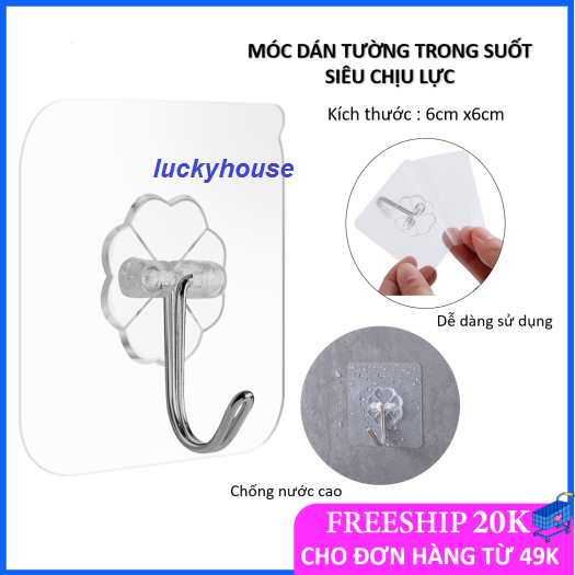 10 Móc dán tường trong suốt siêu dính (loại 1)