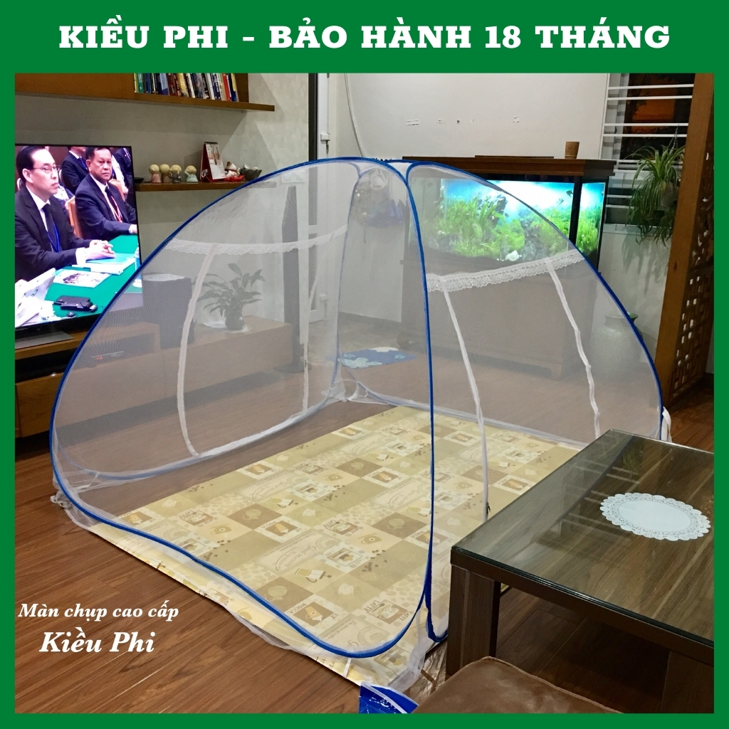 Mùng chụp tự bung đỉnh chóp Kiều Phi💖Màn ngủ không đáy tự bung 1m2x2m 1m6x2m 1m8x2m 2m2x2m cao cấp, tiện lợi gấp gọn chống muỗi - bảo hành 18 tháng