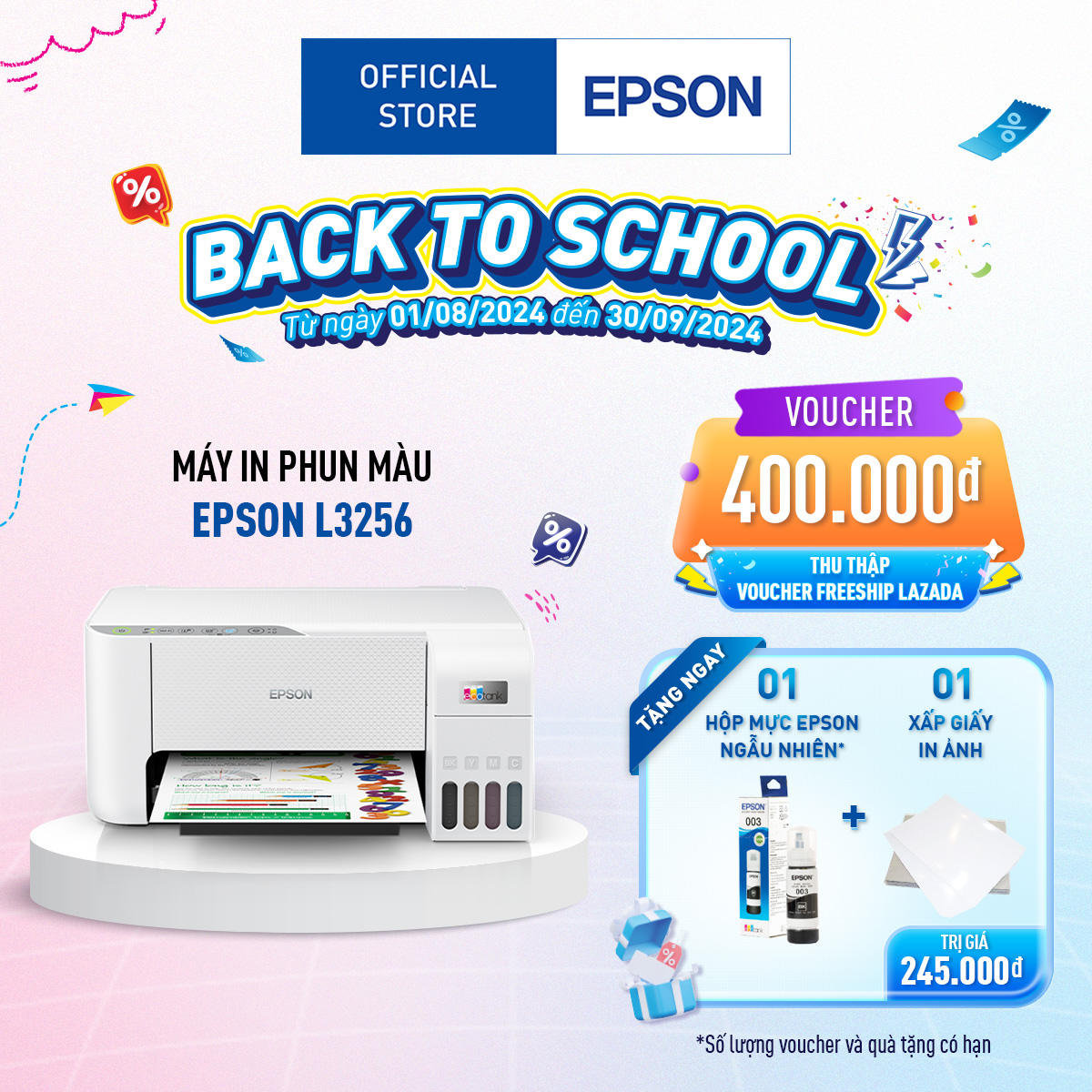Máy in phun màu đa năng Epson Ecotank L3256