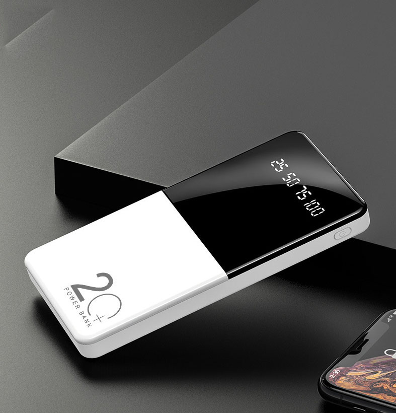 [SIÊU KHUYẾN MÃI] Pin sạc dự phòng cao cấp GK-20 chuẩn dung lượng 20000mAh thiết kế mỏng nhẹ, đèn pin kép siêu sáng, 2 cổng output-[GINKA]