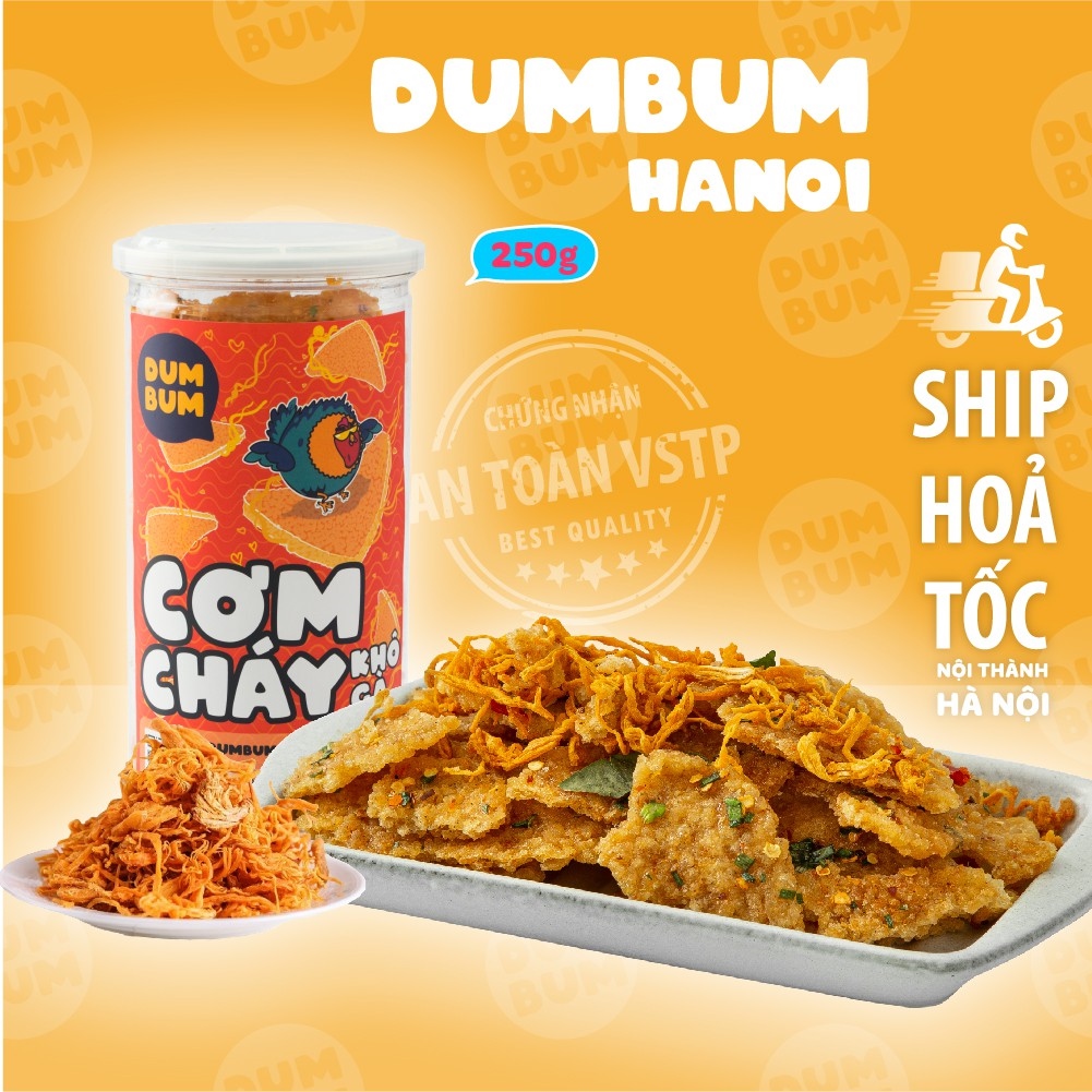 {HOT} Cơm cháy lắc khô gà 230g Dumbum đồ ăn vặt Hà Nội