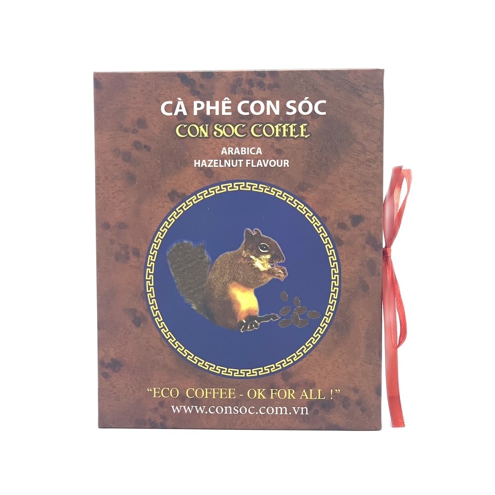 Cà phê con sóc hộp nâu 500gam - hộp cà phê pha phin con sóc 500gam