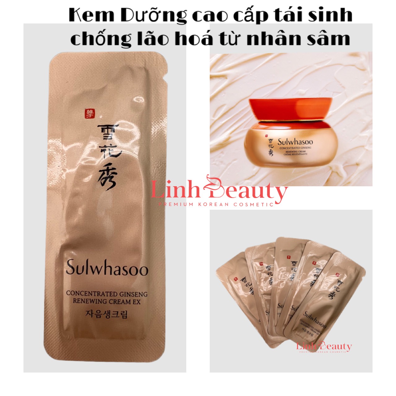 [Sulwhasoo][Date 2024] Combo 5/10/30 gói Kem Dưỡng Nhân Sâm Chống Lão Hóa Sulwhasoo Concentrated Gin