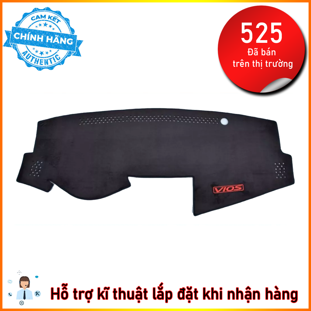 Thảm taplo lông cừu đế cao su chống trượt xe Toyota Vios 2014-2018