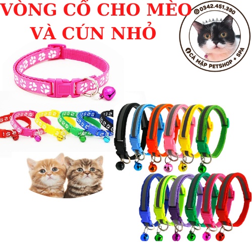 Vòng cổ cho mèo, Vòng cổ dễ thương họa tiết nhiều màu cho thú cưng