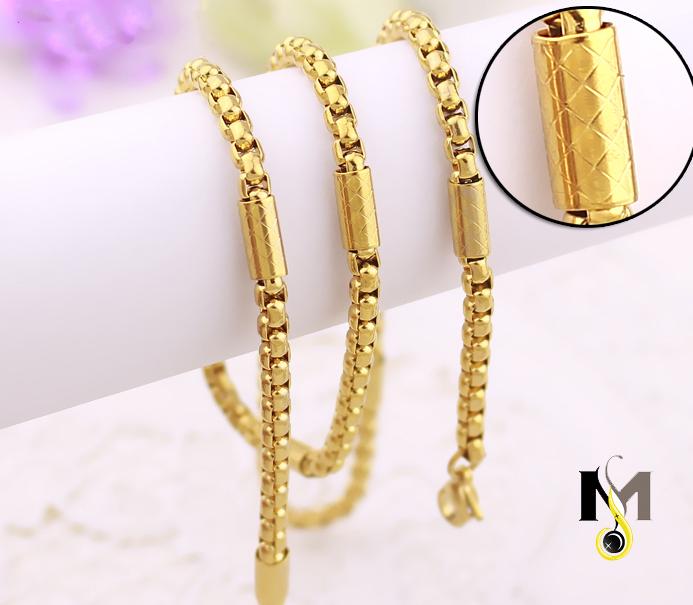 DÂY CHUYỀN NAM INOX 4LY MẠ VÀNG KIỂU BÔNG DỪA CÁCH ĐIỆU - PHONG CÁCH, CHUẨN THỜI TRANG