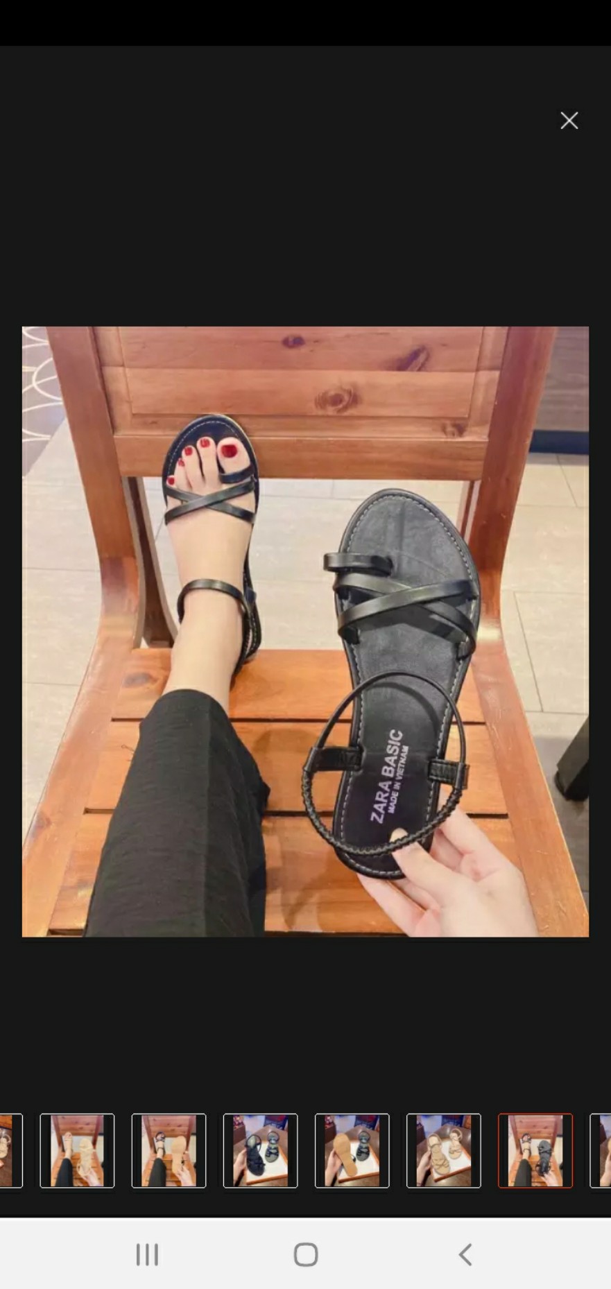 Giày sandal nữ quai chéo đế giả cói đi mưa