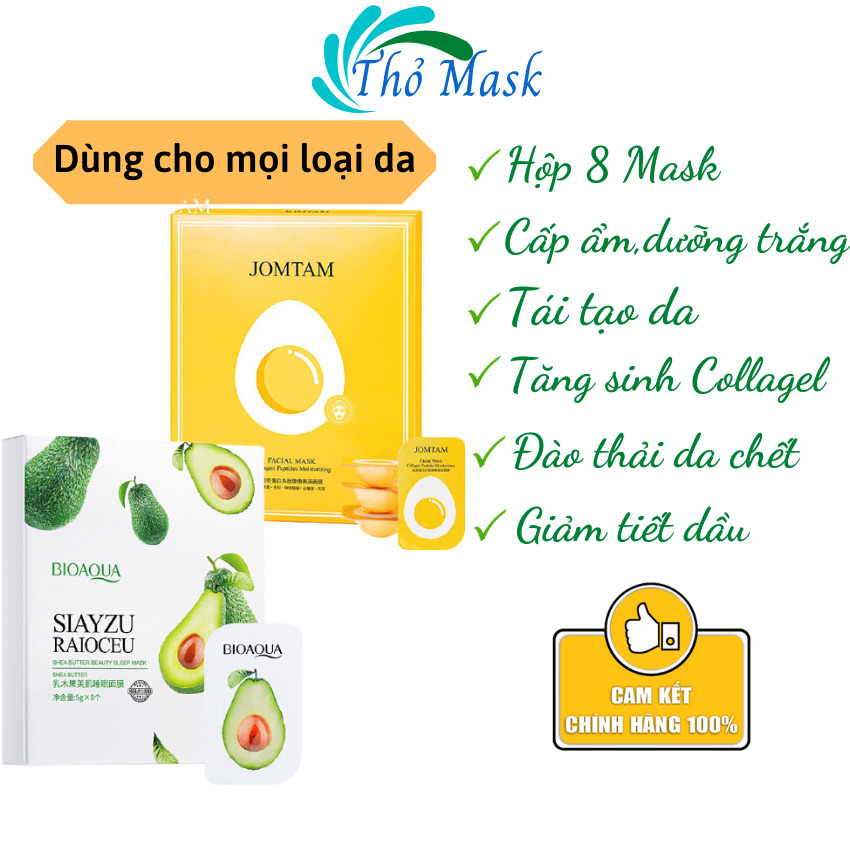 Mặt nạ ngủ dưỡng trắng cấp ẩm tăng sinh collagel mask nội địa trung BIOAQUA B12 cải thiện tình trạng da khô bong tróc,da sần sùi nếp nhăn da. Thomask