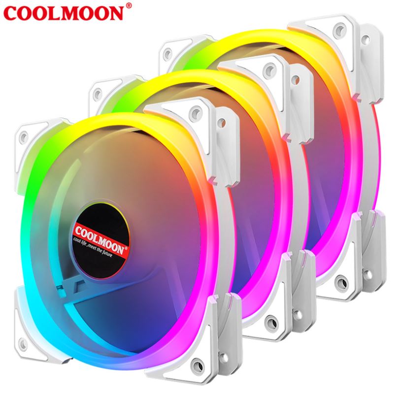 Quạt Tản Nhiệt, Fan Led RGB Coolmoon U2 - Đồng Bộ Hub Coolmoon