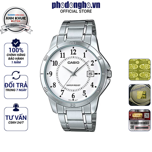 Đồng hồ nam dây kim loại Casio Anh Khuê MTP-V004D-7BUDF