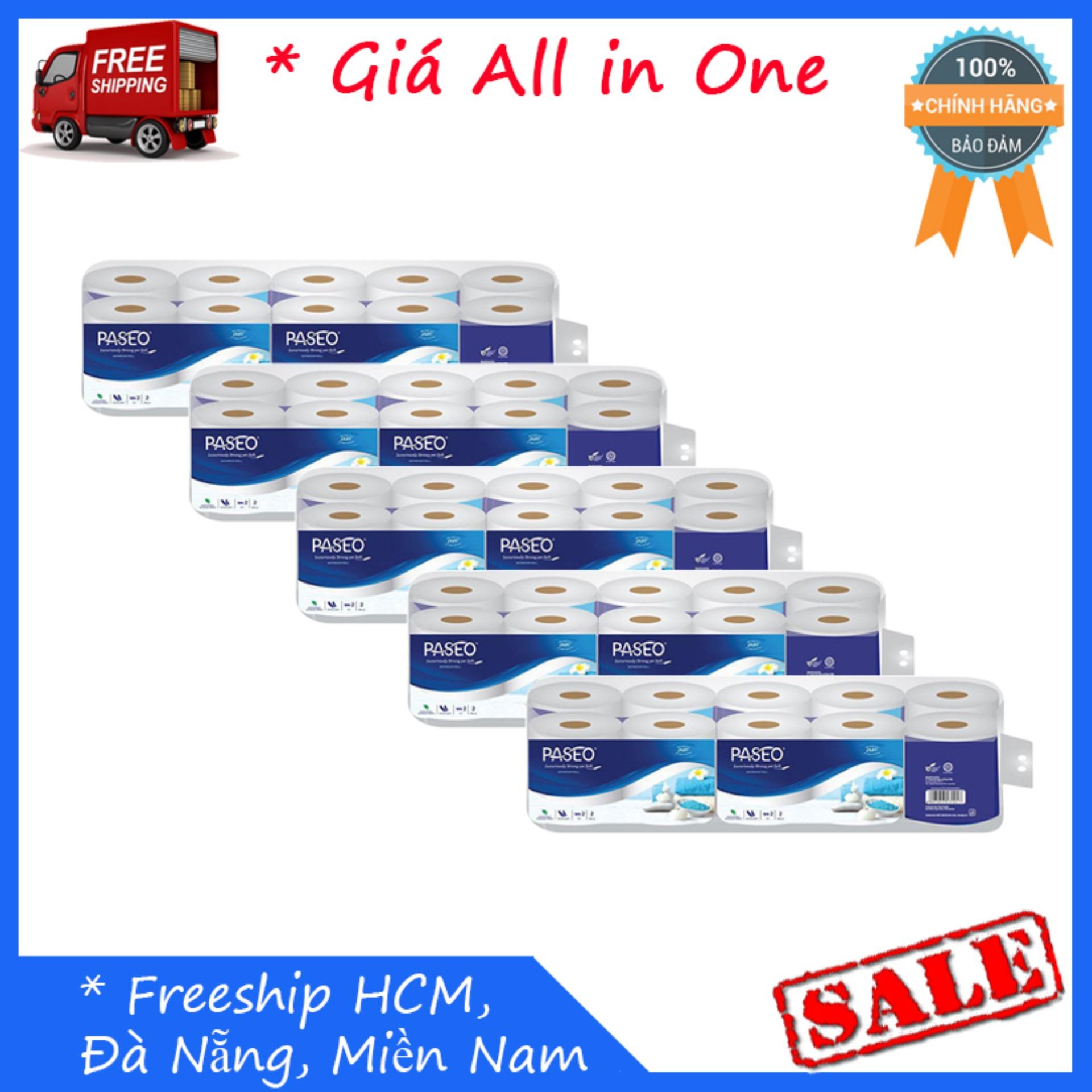 Combo 5 lốc Giấy vệ sinh Paseo 10 cuộn