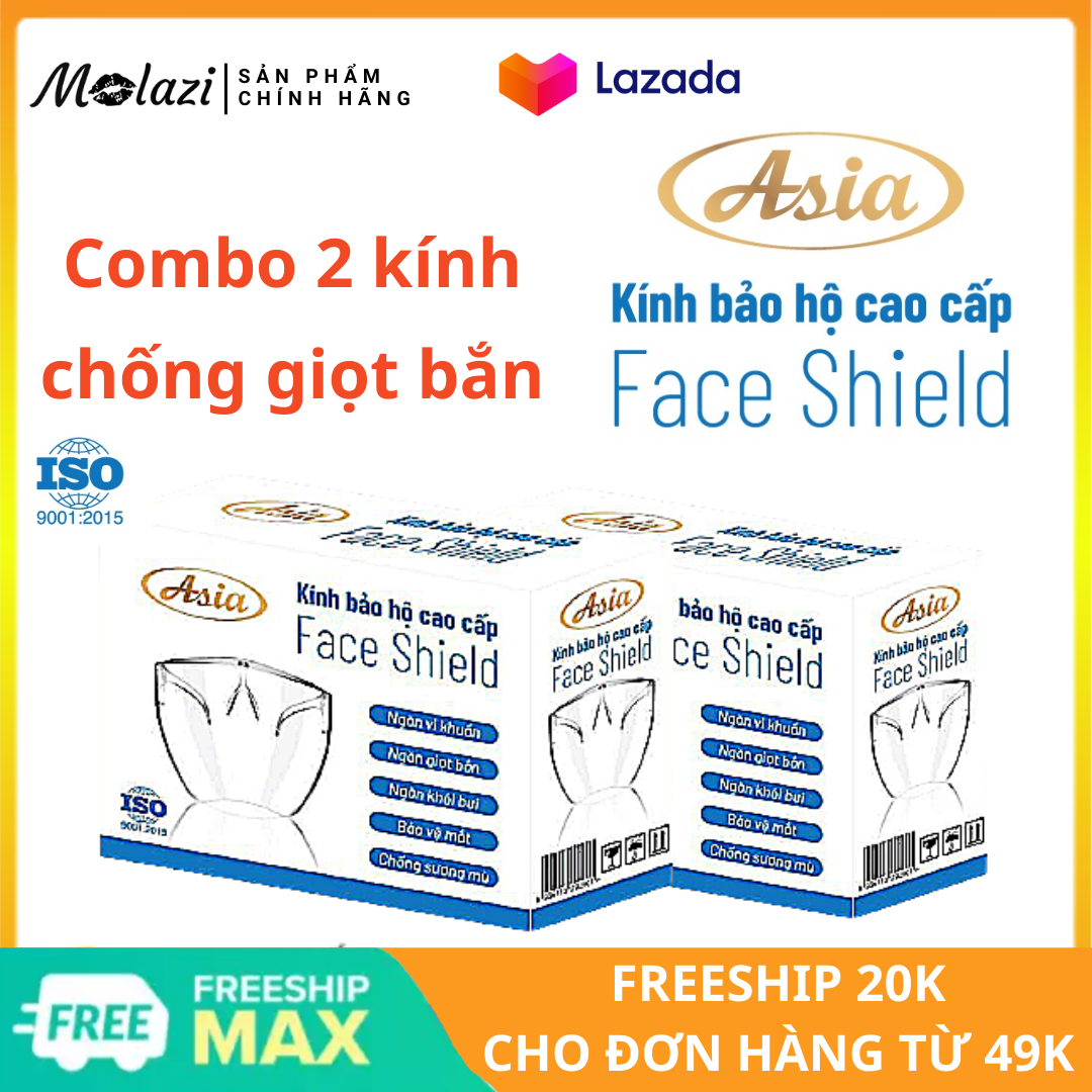 [Combo 2 Kính] Kính chống giọt bắn bảo hộ Molazi, kính chắn giọt bắn trong suốt có thể thay thế khẩu trang, khẩu trang y tế, khẩu trang 3d mask bảo vệ an toàn molazi