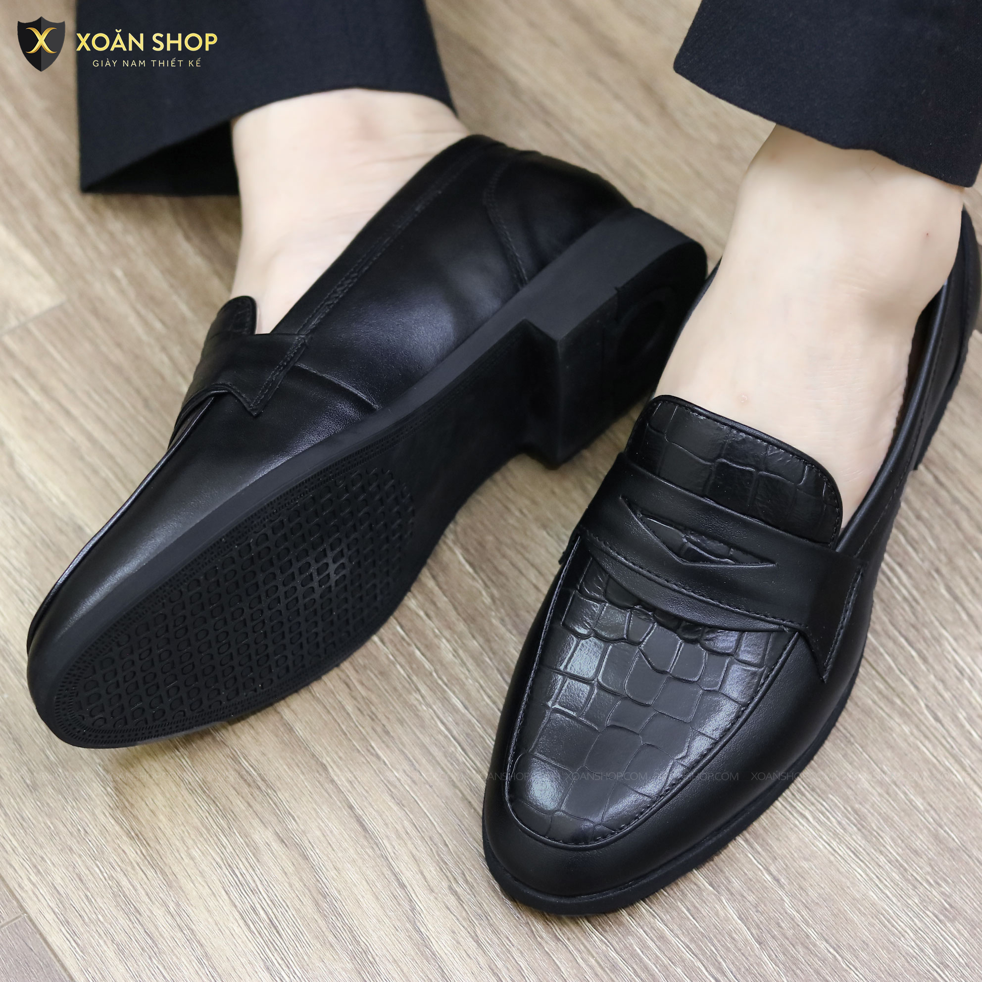 Giày nam da bò cao cấp,giày công sở nam da bò xả kho mã G046