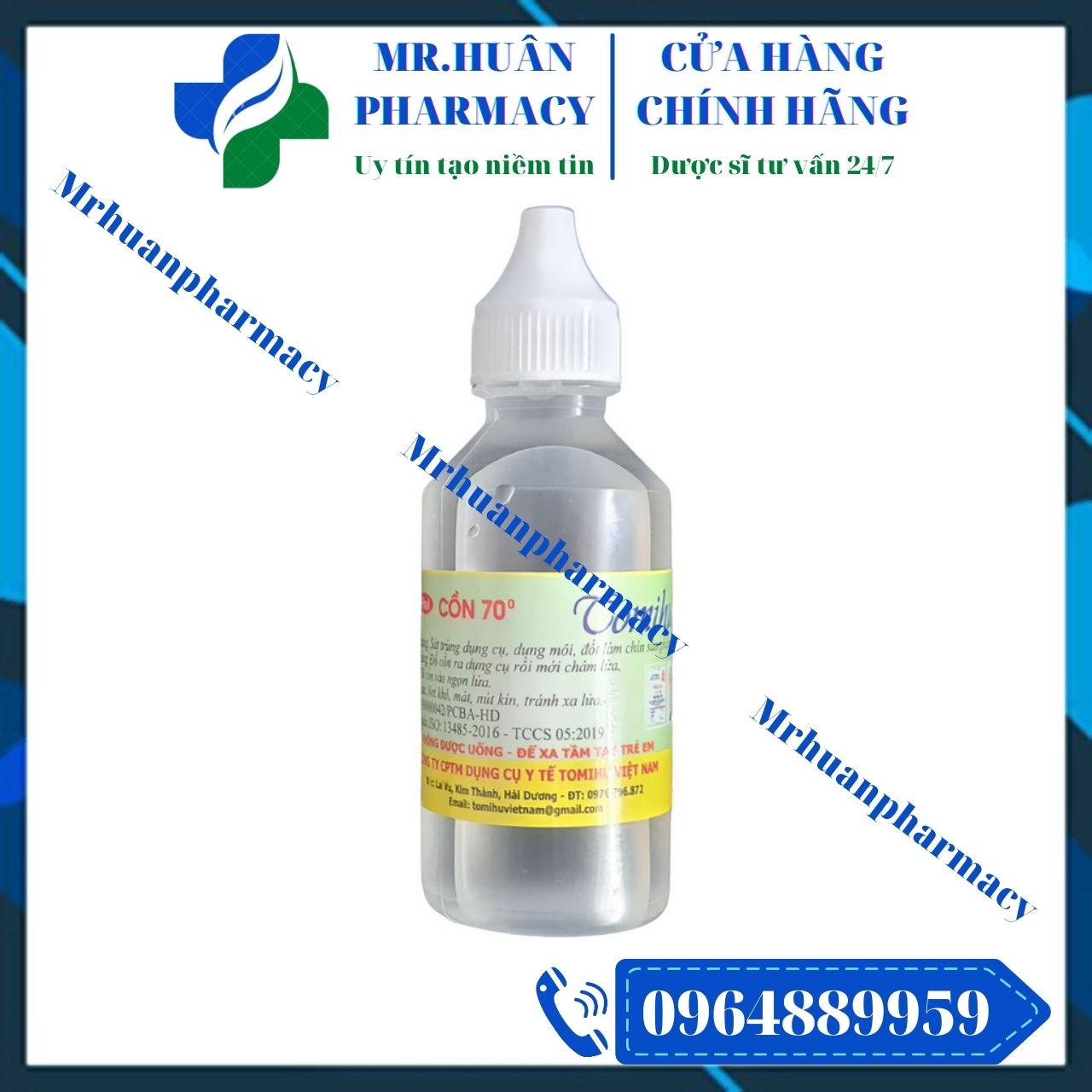 Cồn 70độ 50ml - Dùng để sát khuẩn vết thương, dụng cụ Y tế