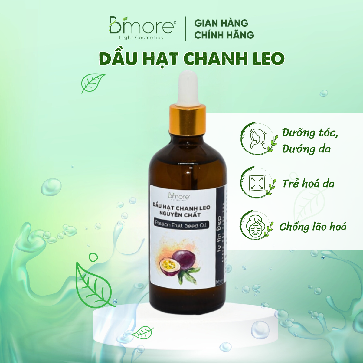 Dầu hạt chanh leo chống lão hóa, trẻ hóa da, dưỡng da, dưỡng tóc, 100ml
