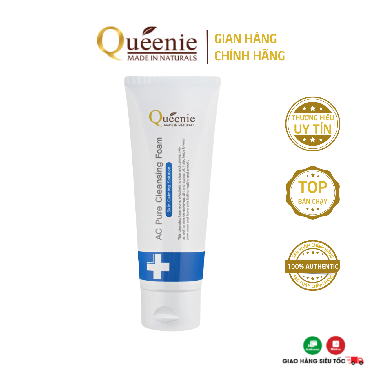 Sữa Rửa Mặt Tạo Bọt Queenie Ac Pure 100ml - Mỹ Phẩm Hàn Quốc