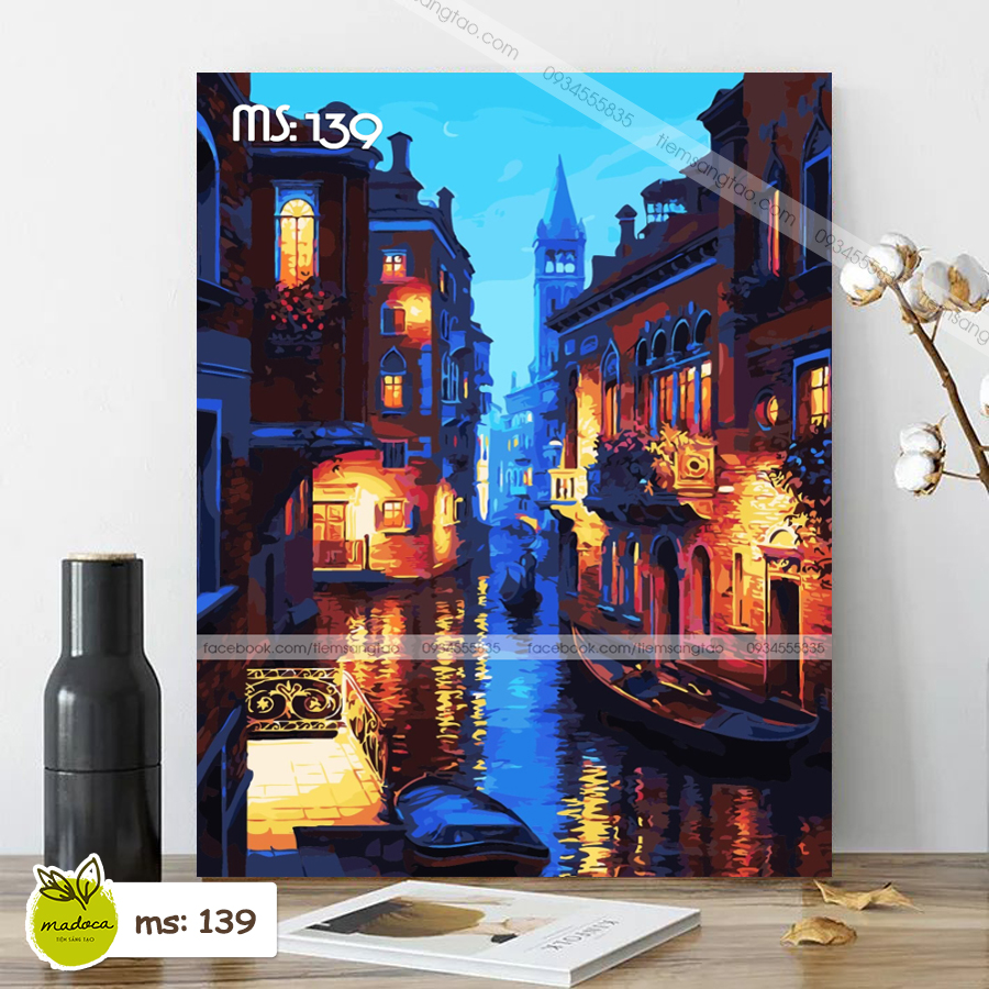 Tranh tô màu theo số Thành phố đêm T139