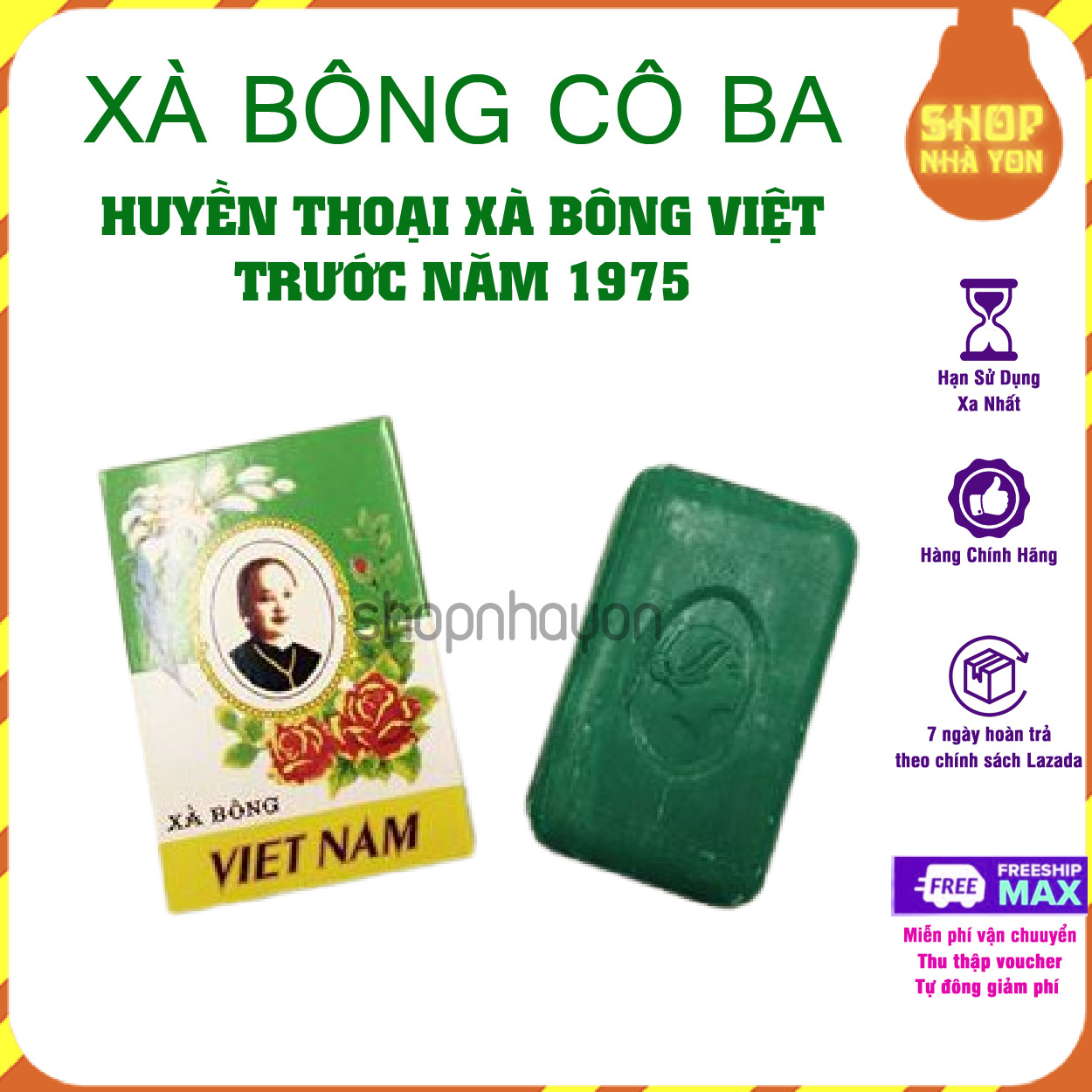 01 Xà bông cục Cô Ba Sài Gòn Xà phòng tắm thơm Việt Nam
