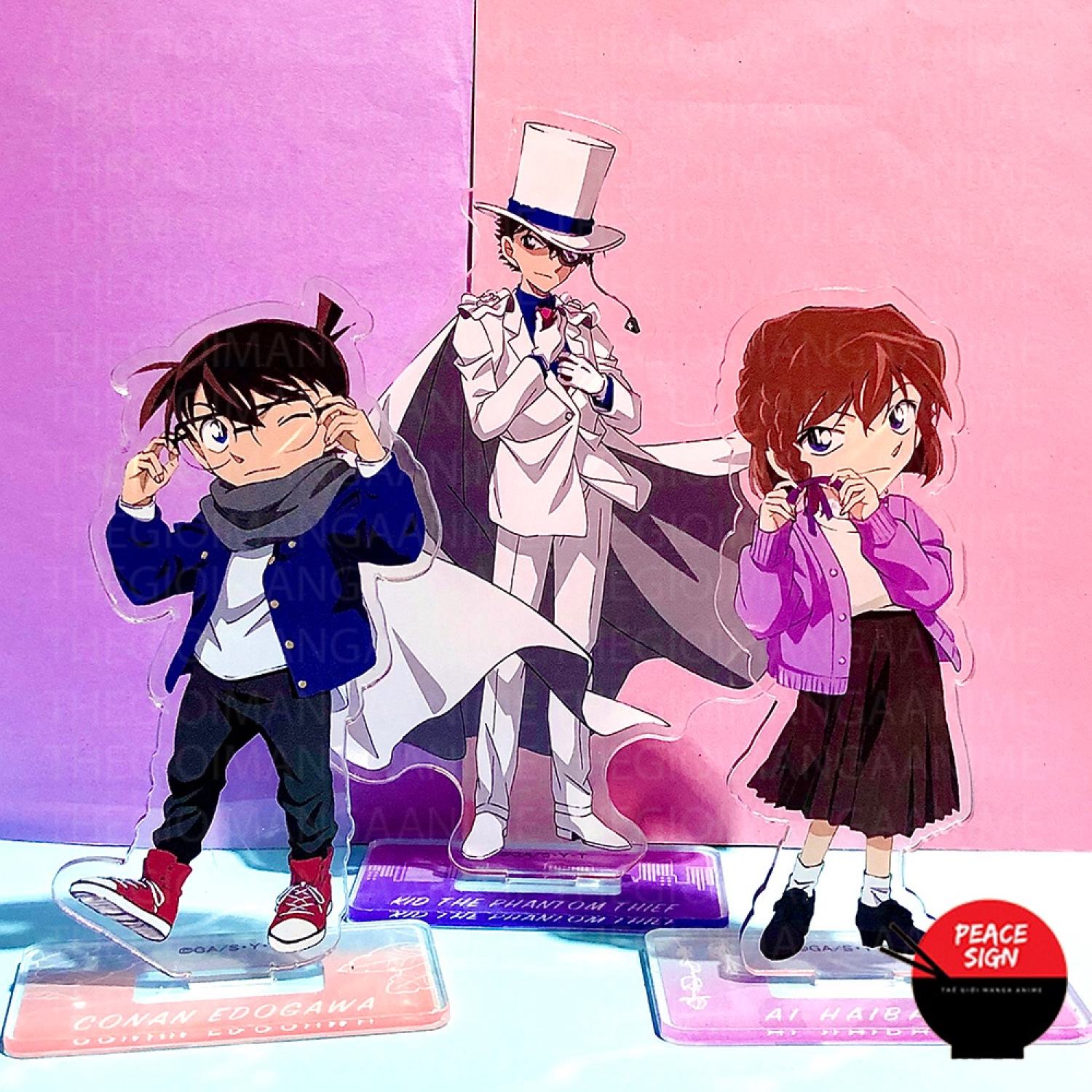 Mô hình Standee DETECTIVE CONAN Thám Tử Lừng Danh Conan Kaito Kid Haibara tượng mica acrylic anime chibi trưng bày anime