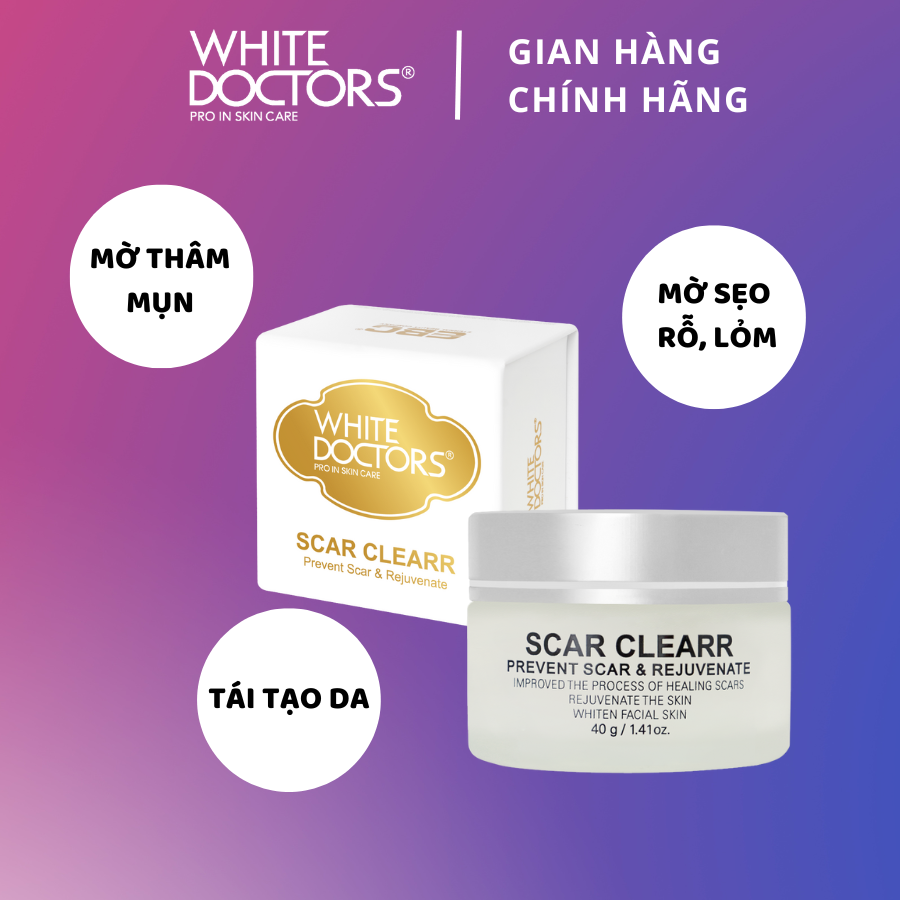Kem hỗ trợ ngừa sẹo rỗ White Doctors Scar Clearr 40g