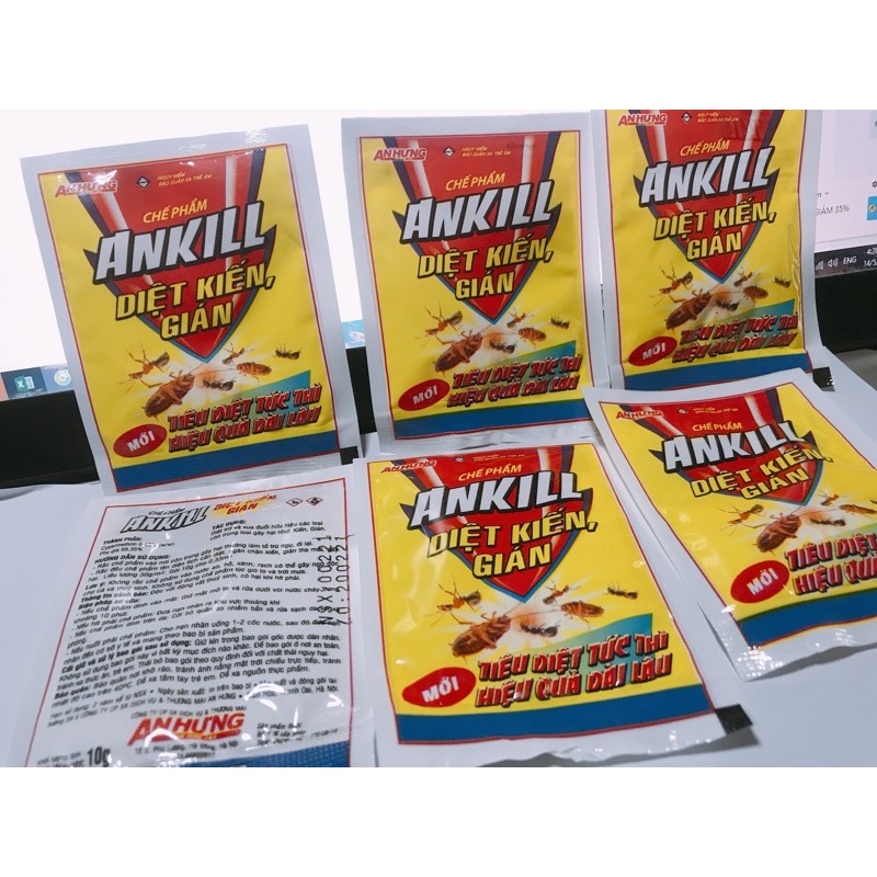 [ảnh thật] chế phẩm ankill diệt kiến , gián trong nhà, đất trồng rau ( gói mới 20g)