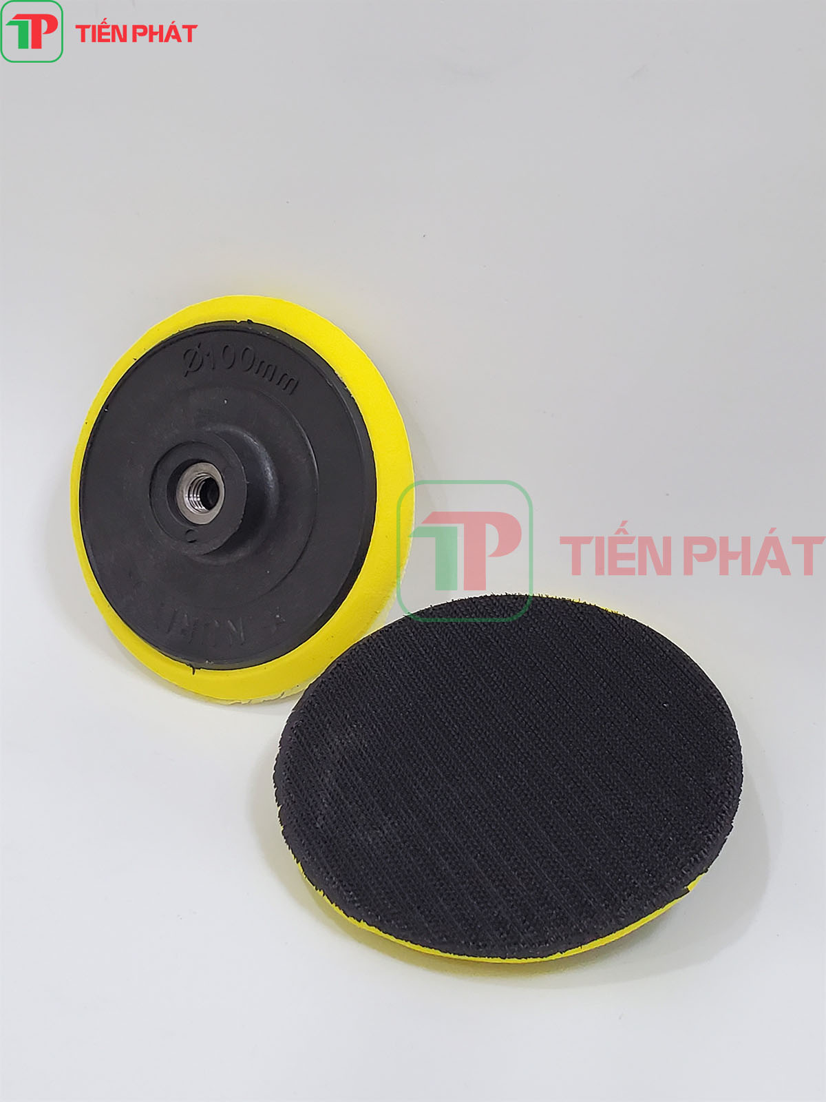 Đế dán chà nhám, đĩa đánh bóng tự dính, gắn bánh lông cừu, nhám dĩa, phớt xốp đường kính 100mm