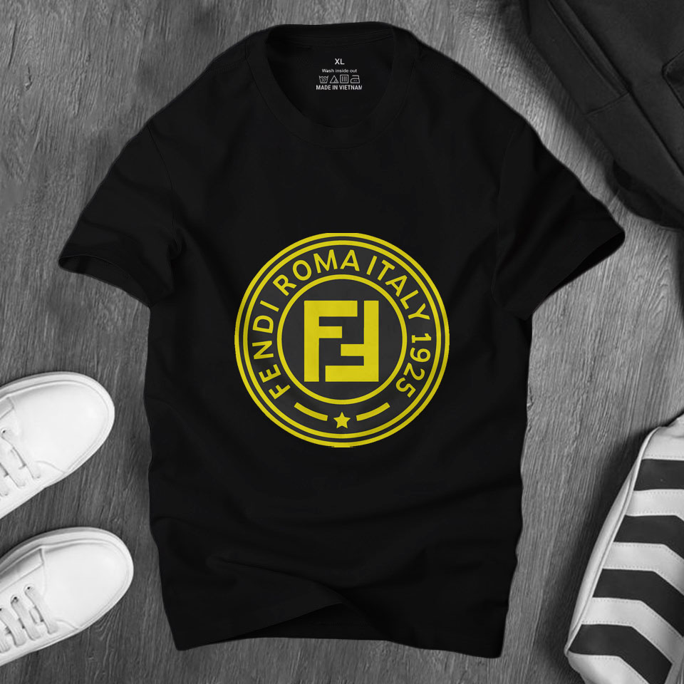 Áo Thun Nam cổ tròn FENDI ROMA áo phông trơn basic tay ngắn vải cotton co giãn dày dặn form chuẩn nhiều màu