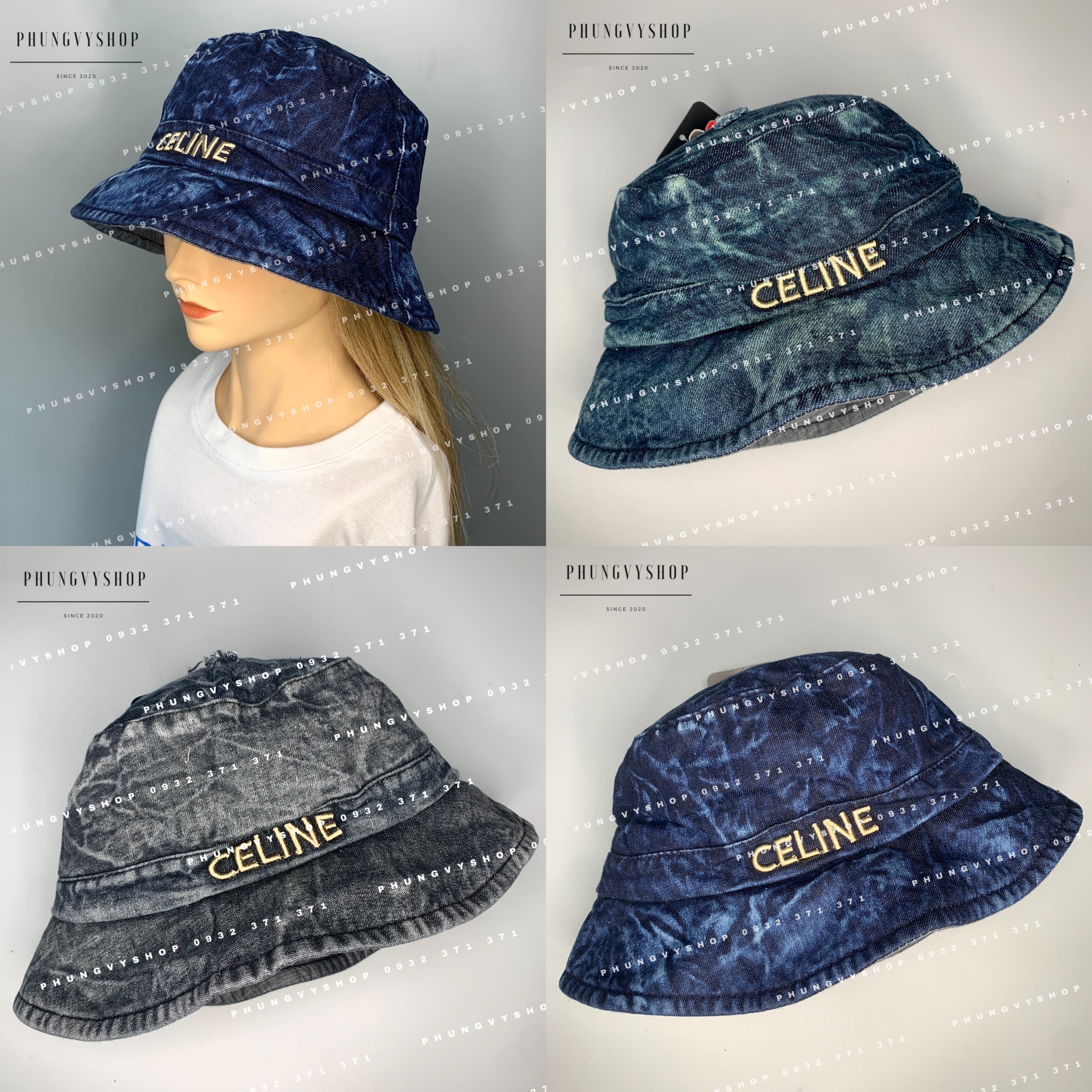 Mũ bucket thời trang - jeanmềm wax ce lin- nón tai bèo vành