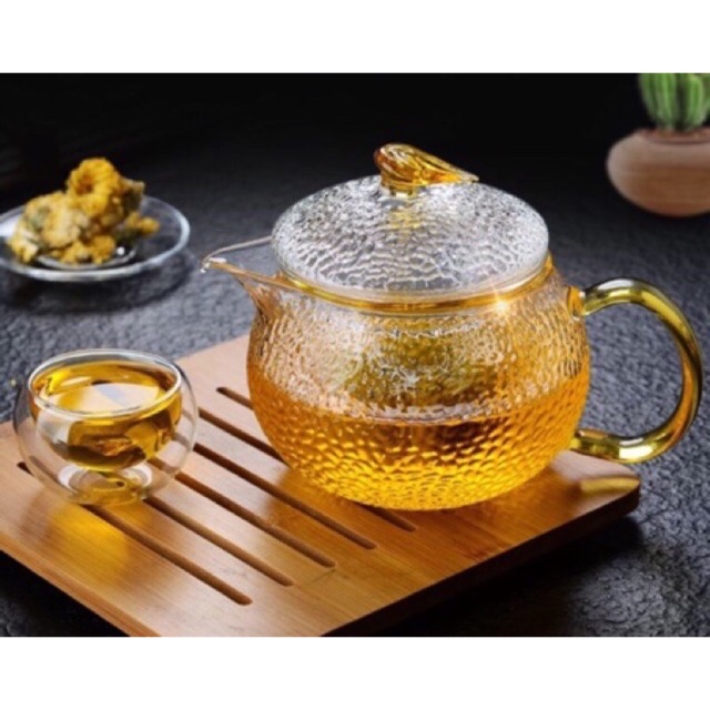 Ấm thuỷ tinh sần lõi lọc 450ml
