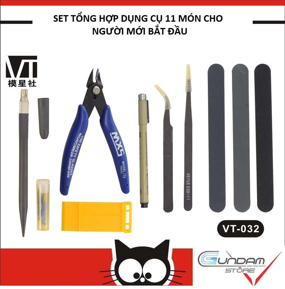 Bộ Dụng Cụ Làm Gundam 11 Món VT-032 Chất Lượng Cao 12 in 1 Đồ Chơi Mô Hình Lắp Ráp