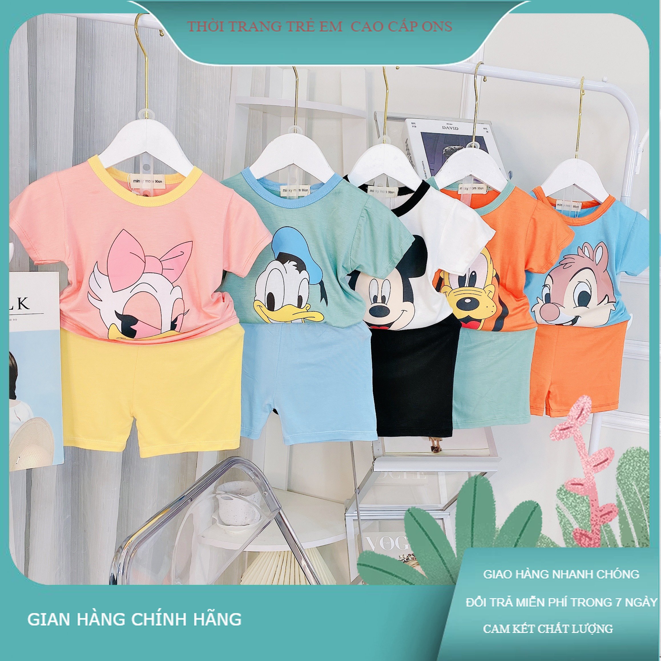 4kg - 18kg 💖bộ minky mom cộc tay in micky 💖bộ thun lạnh cộc tay siêu mềm mịn mát cho bé