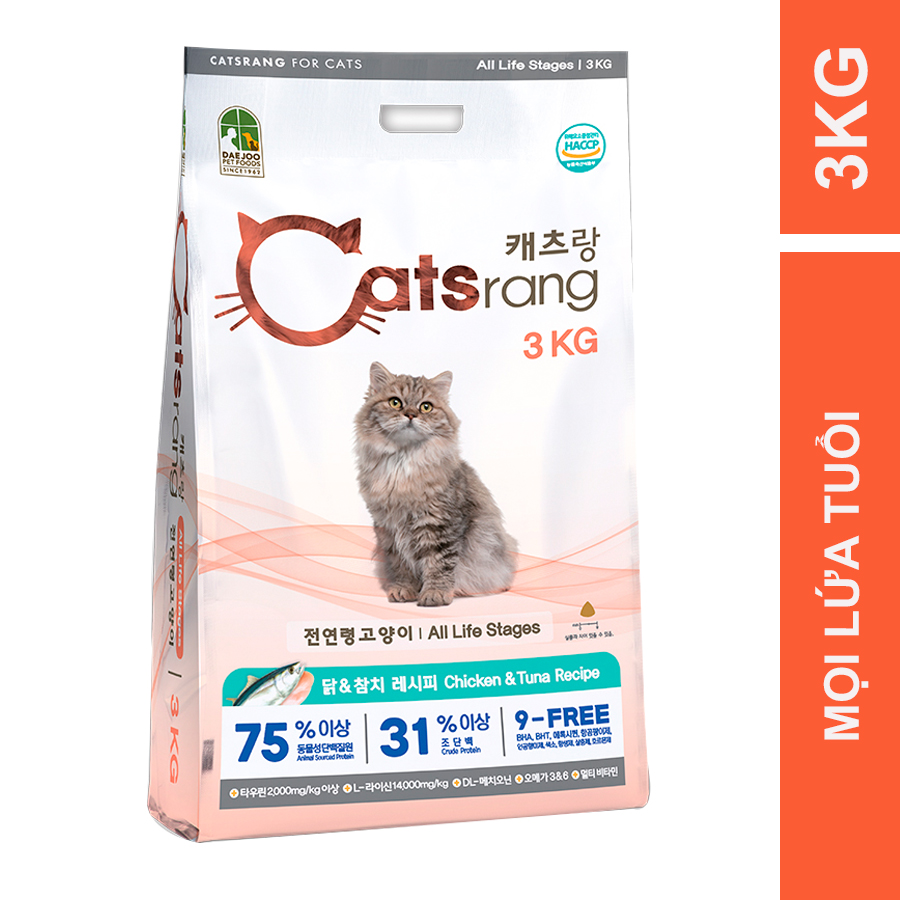 [ HỎA TỐC ] [3KG]  Catsrang - Thức ăn cho mèo mọi lứa tuổi