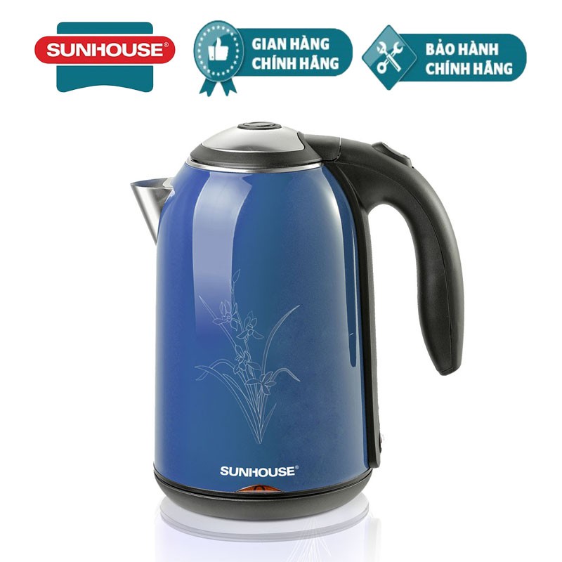 Ấm siêu tốc inox 2 lớp sunhouse shd1382 xanh đậm